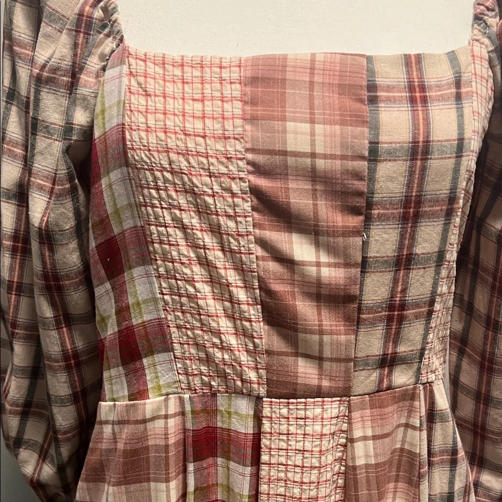 Elegant Plaid Long Sleeve Dress - Picture 2 of 6